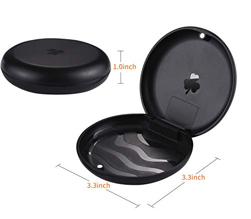 2 Pack Retainer Cases,Solid Orthodontic Retainer Case (Black)