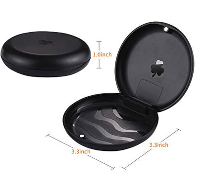 2 Pack Retainer Cases,Solid Orthodontic Retainer Case (Black)