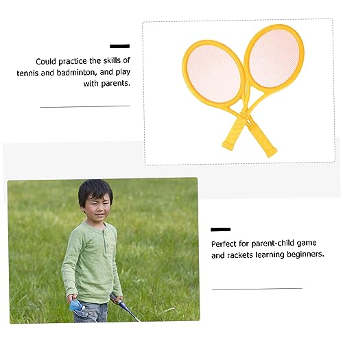 Outanaya 2Pcs Parent Outdoor Sports Racket Set Large Tennis Badminton Rackets for Includes Tennis Balls Badminton Shuttlecocks for Family Fun