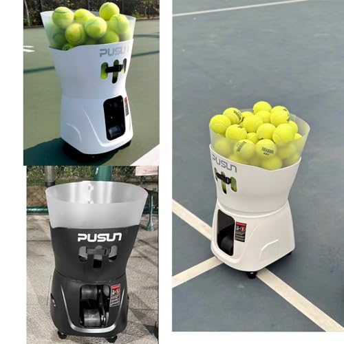 Tennis Ball Machine, Portable PT-Mini Pro Tennis Ball Serving Launching Machine for Practice and Training, Support App and Remote Adjust Speed&Angle, Hold 65+Balls at Once, Easy to Use