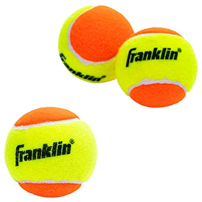 Franklin Sports Starter Tennis Balls - Pressureless, Low Bounce for Beginners - Great for Training + Practice - 3 Pack - All Court Surface