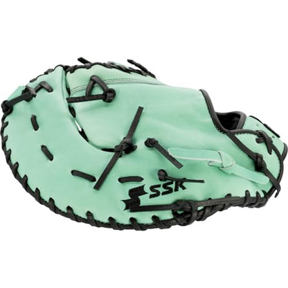 SSK Z5 Craftsman Baseball First Base Mitt – 12” – 12.25” – 12.5” – 13" – Right & Left Hand Throw - color: Mint/Black, size: 13" - Left Hand Throw
