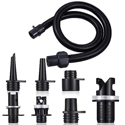 Therwen 8 Pcs Air Hose Kit Includes Air Pump Hose 7 Nozzles Adaptor Stand up Paddleboard Accessories Paddle Board Replacement Parts Compatible with SUP Electric Air Pump/HT-781/ HT782/ HT790/ HT-792