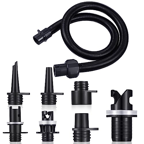 Therwen 8 Pcs Air Hose Kit Includes Air Pump Hose 7 Nozzles Adaptor Stand up Paddleboard Accessories Paddle Board Replacement Parts Compatible with SUP Electric Air Pump/HT-781/ HT782/ HT790/ HT-792