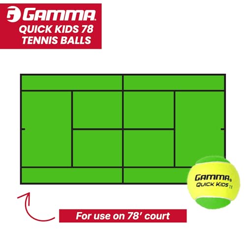 GAMMA Quick Kids Training Tennis Balls for Kids & Beginners, Low-Compression Core Reduces Speed & Bounce, Great for Tennis Practice, USTA & ITF Approved for 10 & Under Tournaments Parent - size: 12 Bag, style: Quick Kids 78