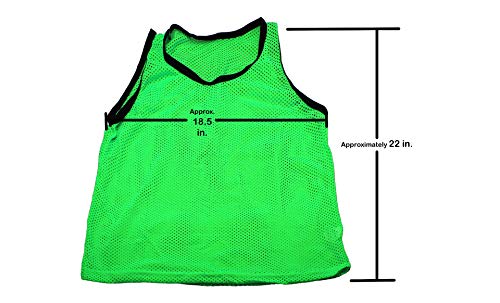 BlueDot Trading Adult & Youth Scrimmage Training Vests for Soccer, Basketball & More – Available in 1, 6, 12, 24 Packs - color: Green, style: Youth 6 Pack