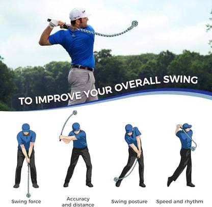 Golf Rope Swing Trainer, Professional Golf Training Aid and Posture Corrector, Improve Tempo Accuracy Practice Equipment for Beginners and Experienced Golfers
