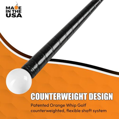 Orange Whip Golf Swing Trainer Aid Patented & Made in USA for Improved Rhythm, Flexibility, Balance, Tempo, and Strength *American Made* - style: Full-Size - 47"