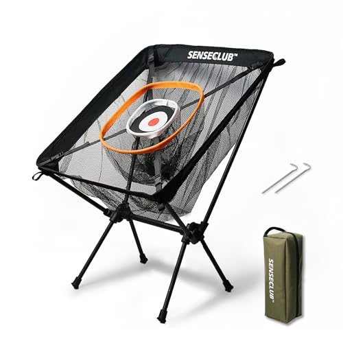 SENSECLUB Foldable Chipping Net with Mat & Balls, Indoor Golf Practice Chipping Target, Backyard Golf Game & Gifts - style: Pro Net