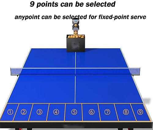 Ping Pong Robot Machine, Ping Pong Tennis Ball Launcher with Remote Control, 4-40 M/S Can Hold About 100 Balls, Penalty Kick, Forehand and Backhand Practice, for Home School Practicing
