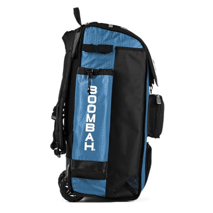 Boombah Catchers Superpack Hybrid Rolling Bat Bag - Multiple Colors - Wheeled & Backpack Version - color: Columbia Blue/Black
