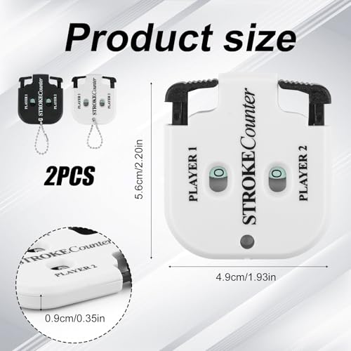 PEUTIER 2pcs Mini Golf Score Counter, 2.2x1.93x0.35in Golf Indicator Counter Golf Stroke Counter 2 Player Portable Golf Counter Clicker for Golf Shot Competition Game Scoring Keeper