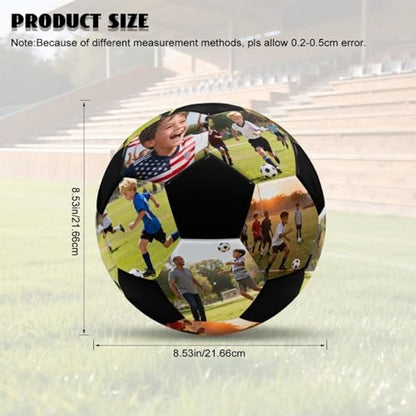 PU Leather Soccer Customized Photo Text Logo Soccer Size 5 Ideal Gift for Boys Girls Football The Room Decorated