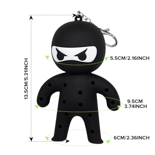Golf Tee Holder, Ninja Portable Funny Golf Tees Holder Keychain Golf Gift Golf Accessories for Men & Women - color: Black