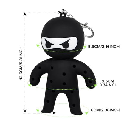 Golf Tee Holder, Ninja Portable Funny Golf Tees Holder Keychain Golf Gift Golf Accessories for Men & Women - color: Black