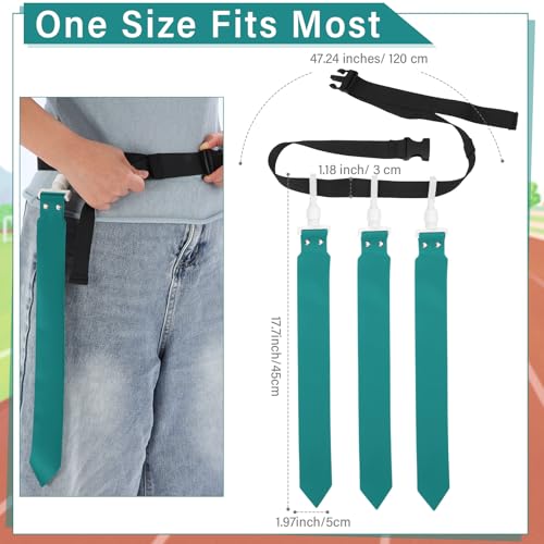 Junkin 6/8/10 Players Flag Football Sets Adjustable Football Belts and Flags for Youths Teens Kids Adults Players Sports Team - color: Dark Green