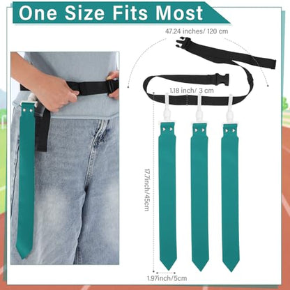Junkin 6/8/10 Players Flag Football Sets Adjustable Football Belts and Flags for Youths Teens Kids Adults Players Sports Team - color: Dark Green