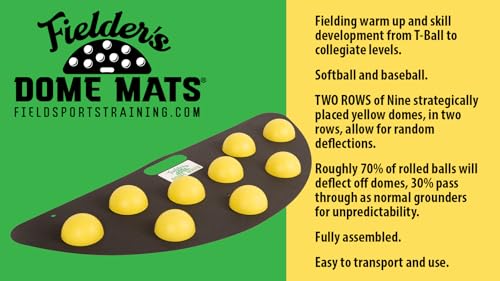 Fielder's Dome Mat – Baseball and Softball Bad Hop Training Equipment for Fielding Practice, Agility, Hand-Eye Coordination and Reaction Speed. Durable, Multi-Surface Compatible. 33.5" x 14" x 1.75"