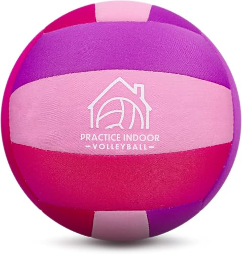 Soft Indoor Volleyballs for Practicing Inside House and Yard, Safe and Silent Volleyball for Girls Boys Kids Youth Beginners Training Birthday Christmas Easter Gifts - color: Pink