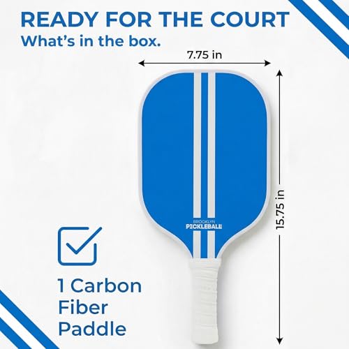 – Carbon Fiber Pickleball Paddles – USAPA Approved, Honeycomb Core, Cushioned Grip, Lightweight Design – Single Paddles & Paddle Sets - color: Blue Stripe - Single Paddle