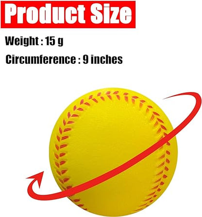 Soft Foam Baseballs - 6 Pcs Training Balls for Kids & Teenagers, Indoor/Outdoor Play (White) - color: Yellow