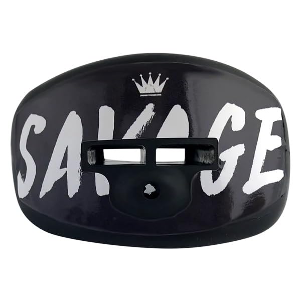 DAMAGE CONTROL Pacifier Mouthpiece – Football Mouthguard with Helmet Strap, Protects Teeth, Jaw & Mouth – Mouth Piece for Sports, No Boiling, Allows Airflow – Gear for Adults & Youth (Savage) - color: Savage