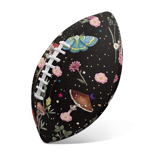 SYtrade Recreational Football Game Footballs PU Composite Leather Footballs for Training Indoor Outdoor - color: Mushroom Butterfly Star