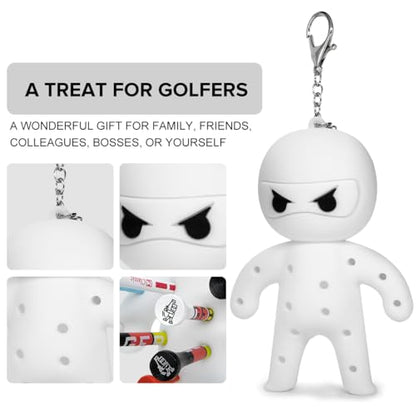 Golf Tee Holder, Ninja Portable Funny Golf Tees Holder Keychain Golf Gift Golf Accessories for Men & Women - color: White