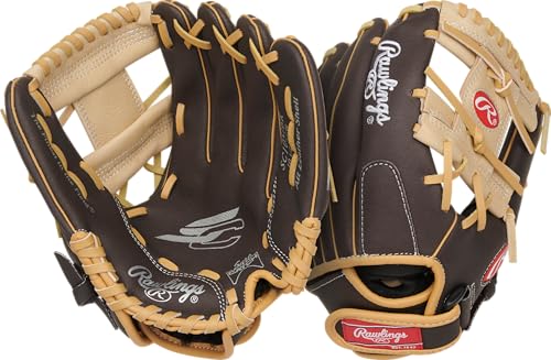 Rawlings | Sure Catch Baseball & Softball Glove | T-Ball, Youth & Adult Rec Models | Multiple Sizes & Styles - color: Mocha / Camel, size: 10.5" | Ages 6-8