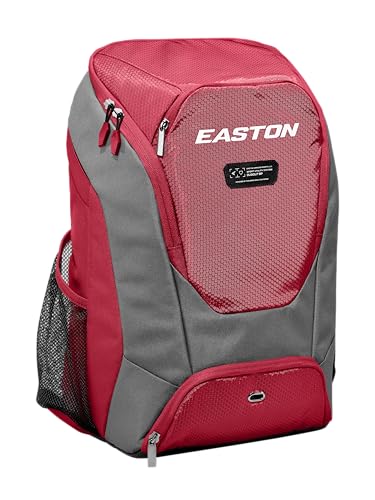 Easton Dugout Backpack Equipment Bag | Baseball & Softball | Multiple Colors - color: Red