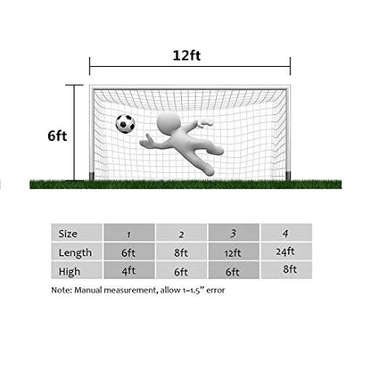 TOPINCN Soccer Net Soccer Goal Nets Sports Replacement for Lacrosse and Soccer,12X6foot