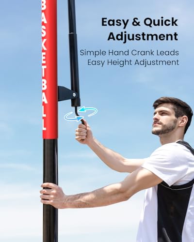 IGL In ground Basketball Hoops Outdoor, 10ft Height Adjustable Basketball Goal In ground with Shatterproof Backboard and Pro-Style Rim - size: 52 inch Backboard - In Ground