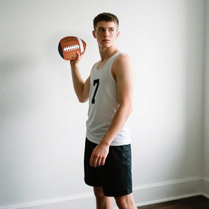 Training Football, Youth Size Fatherless Football PassCatch Solo Enhancing Passing Catching Halfball(with Pump) - style: Black-9#(Ages 14+)