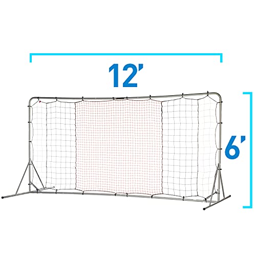Franklin Sports Soccer Rebounder - Tournament Steel Rebounding Net - Perfect for Backyard Practice and Training - 12' x 6' & 6' x 4' - style: 12' x 6' - Silver