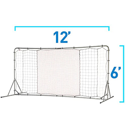 Franklin Sports Soccer Rebounder - Tournament Steel Rebounding Net - Perfect for Backyard Practice and Training - 12' x 6' & 6' x 4' - style: 12' x 6' - Silver