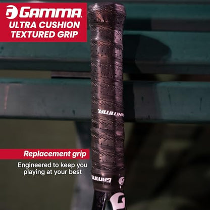 GAMMA Sports Tennis Racquet Ultra Cushion Replacement Grip – Contoured Multi Black with Textured Perforations for Enhanced Absorption, Comfort, and Control