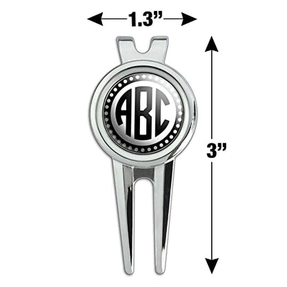 Graphics and More Personalized Custom Golf Divot Repair Tool and Ball Marker - Monogram Circle Font Scalloped Outline | Customize with Your Own Initials