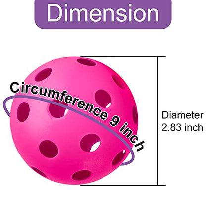 Coopay 24/80 Pack Practice Baseball SoftBalls Plastic Training Balls Lightweight Hollow Balls with a Drawstring Bag for Hitting, Baseball Training Indoor Outdoor Use - color: Pink, style: 24 Pack