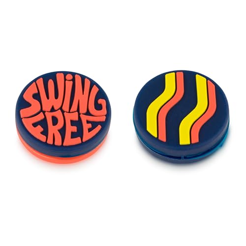 Get A Grip Tennis Dampeners – Vibration Dampener for Tennis Rackets – Shock Absorbing, Reduce String Vibration & Improve Feel – Fun, Colourful, Retro Designs – Tennis Accessories Gift - color: Good Vibes Only