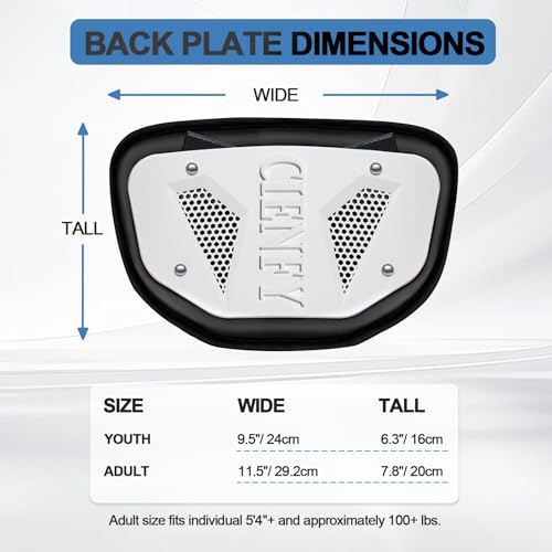 Football Back Plate, Lower Backplate with Hard Shell, High Impact Padding and Durable Adjustable Straps for Youth and Adults - color: White, size: Adult