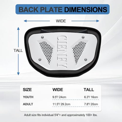 Football Back Plate, Lower Backplate with Hard Shell, High Impact Padding and Durable Adjustable Straps for Youth and Adults - color: White, size: Adult