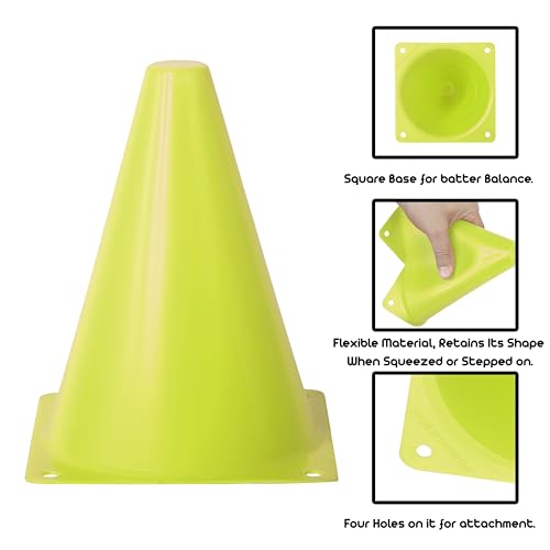 Athllete Cones for Sports Training, 7 Inches Tall & Visible, Durable and Easy to Handle Sports Cones, Ideal for All Kinds of Training Cones Activities and Field Practice Sport