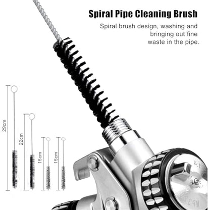 17pcs Multi-Purpose Spray Gun Cleaning Kit,Nylon Brushes Paint Gun Cleaning Kit Mini Brushes & Needles for Clean Airbrush Nozzles Spray Guns Tattoo Equipment (17)