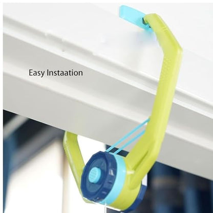 Door Plunking Game, Adjustable Hanging Ping Pong Trainer Set with Racket & Balls