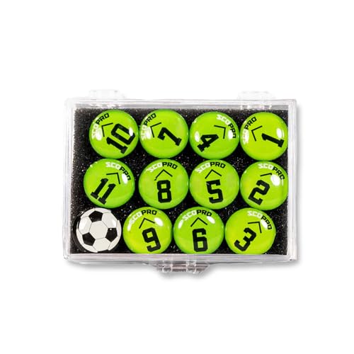SCOPRO Soccer Coaching Magnets, Numbered Magnetic Player Markers for Soccer Coaching Board and Dry Erase Board Training, Green - color: Green, size: 1 Set