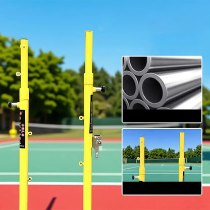 2-In-1Volleyball Poles Indoor&Outdoor,Badminton Net with Wheels Frame Poles W/Volleyball Net/Badminton Netbadminton Net for Backyard Beach Lawn Park
