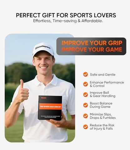 Pro Sport Grip Cleaner Kit - Golf Club & Pickleball Paddle Grip Care Set with Spray, Brush & Microfiber Towel - Restores Grip for Baseball, Tennis, Soccer Goalie Gloves - Perfect Sports Gift