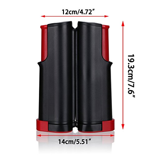 Hipiwe Retractable Table Tennis Net Replacement, Ping Pong Net and Post with PVC Storage Bag, 6 Feet(1.8M, Fits Tables Up to 2.0 inch 5.0 cm - color: Black