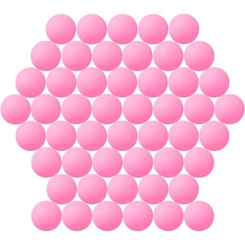 40MM Ping Pong Balls, 50 or 80 Pack Assorted Colored Plastic Balls for Beer Pong, Arts and Craft - color: 50pcs-Pink