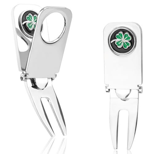 BOXOB Golf Cigar Clip, 3 in 1 Multi-Function Removable Replacement Magnetic Ball Marker Tool Metal Zinc Alloy Golf Cart Holder Divot Repair Tool for Man